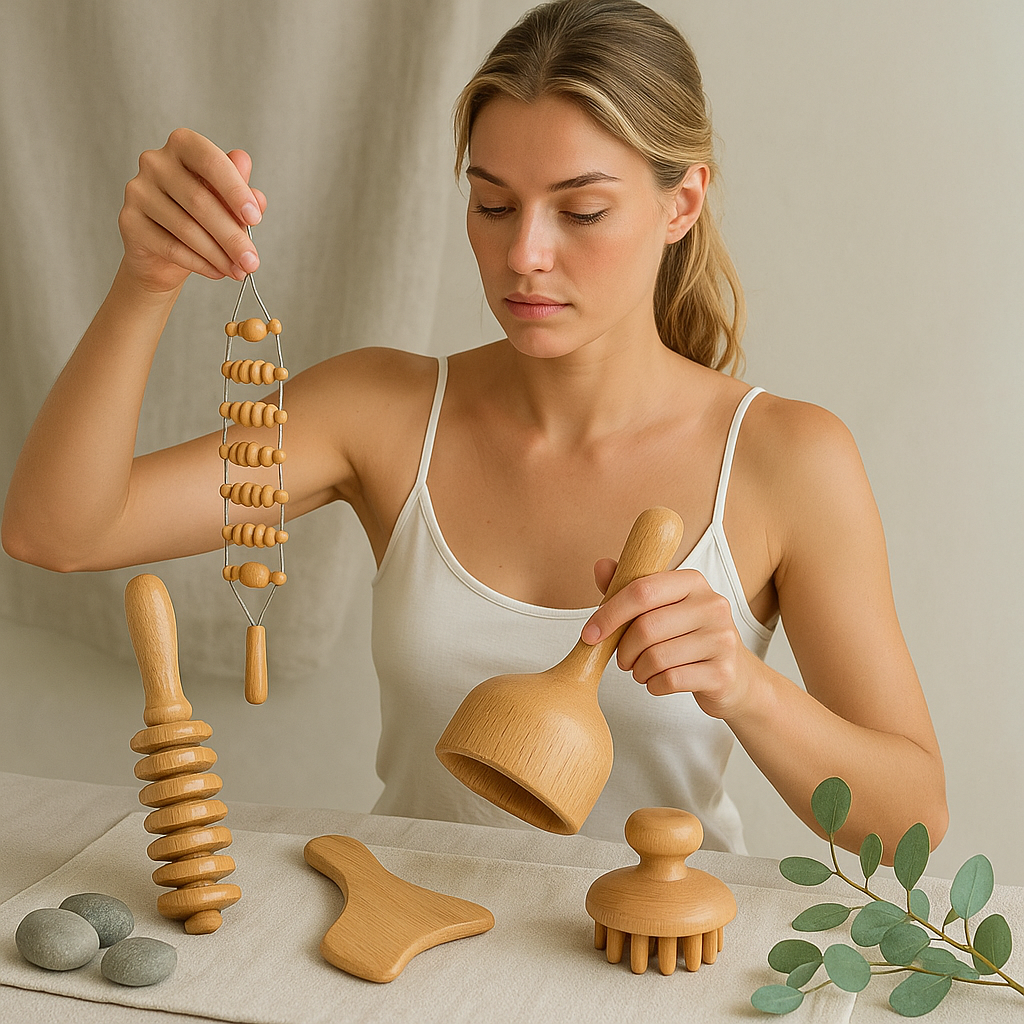6-in-1 Premium Wood Therapy Massage Tool Set