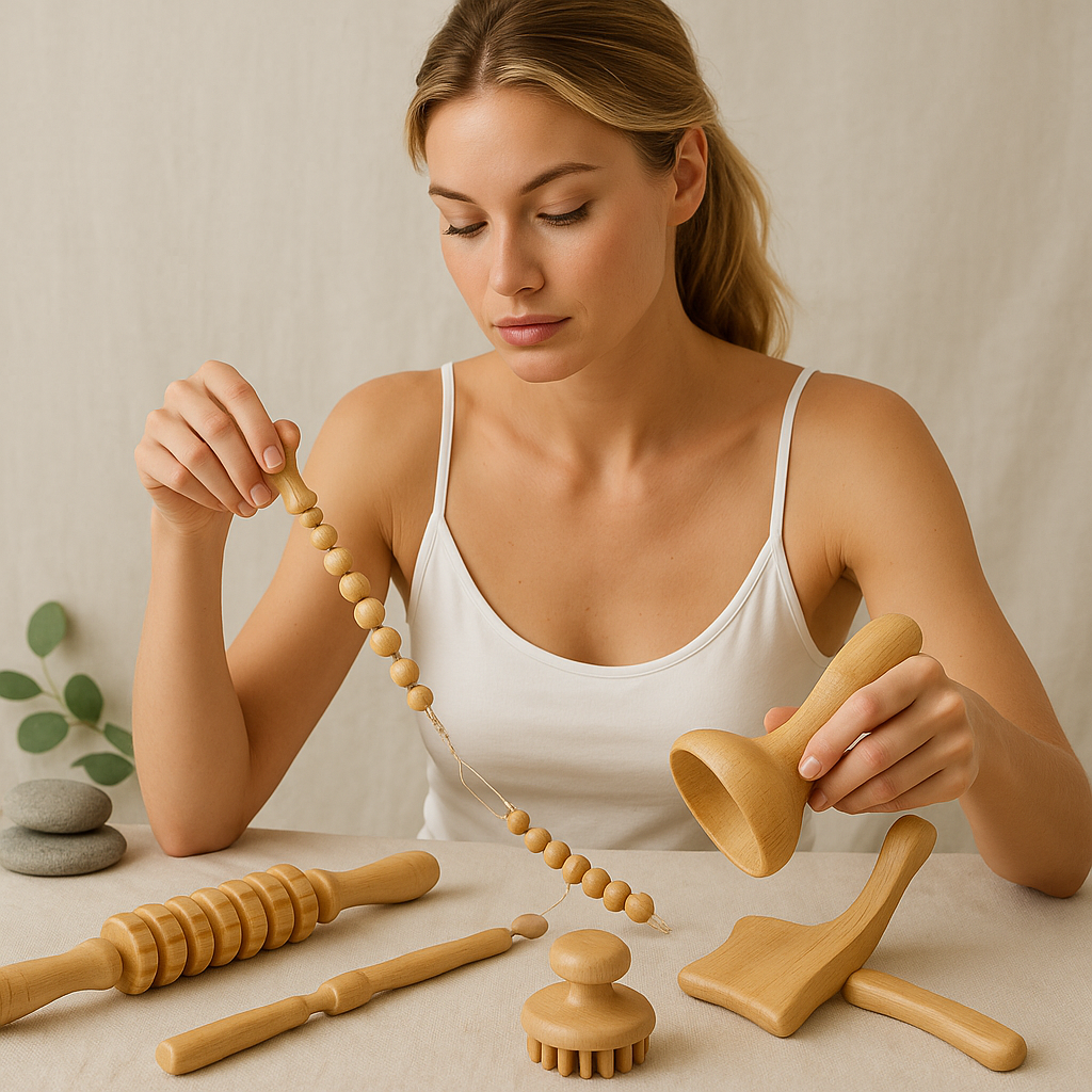 6-in-1 Premium Wood Therapy Massage Tool Set